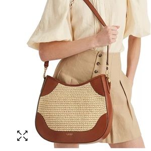Ralph Lauren Straw Charli Shoulder Bag (Large)